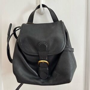 Authentic COACH H5C-4152 Black Leather Mini Backpack Old Coach Flap Vintage